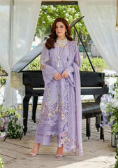 ELAF-3PC DHANAK EMBROIDERED SHIRT WITH KHADDI NET EMBROIDERED DUPATTA AND TROUSER-ADR-5114