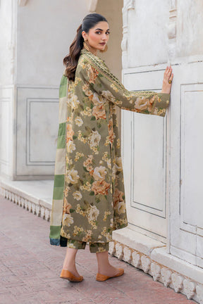 BAROUQUE- 3PC KARANDI PRINTED SHIRT WITH KARANDI PRINTED DUAPTTA AND TROUSER -ADR-1053