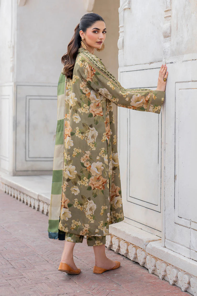 BAROUQUE- 3PC KARANDI PRINTED SHIRT WITH KARANDI PRINTED DUAPTTA AND TROUSER -ADR-1053