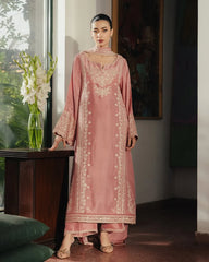 ZIVA-3PC RAW SILK EMBROIDERED SHIRT WITH SILK EMBROIDERED DUPATTA AND EMB TROUSER-ADR-5141
