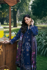 GARNET-3PC LAWN EMBROIDERED SHIRT WITH CHIFFON PRINT DUPATTA AND EMB TROUSER-ADR-4838