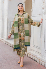 BAROUQE-3PC KARANDI PRINTED SHIRT WITH KARANDI PRINTED DUPATTA AND TROUSER-ADR-2579