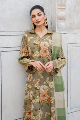 BAROUQE-3PC KARANDI PRINTED SHIRT WITH KARANDI PRINTED DUPATTA AND TROUSER-ADR-2579