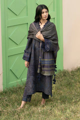 BAROQUE-3PC KHADDAR PRINTED SHIRT WITH KHADDAR PRINT DUPATTA AND PRINT TROUSER-ADR-2631