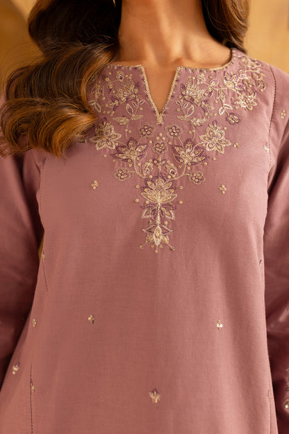 BATIK-2PC SEQUIN DHANAK EMBROIDERED SHIRT WITH SEQUIN DHANAK EMBROIDERED TROUSER-ADR-3470