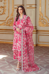 CHARIZMA-3PC KARANDI PRINTED SHIRT WITH KARANDI PRINTED DUPATTA AND TROUSER-ADR-2580