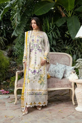 ANEELAS-3PC KARANDI EMBROIDERED SHIRT WITH KARANDI EMBROIDERED SHAWL AND KARANDI TROUSER-ADR-5293