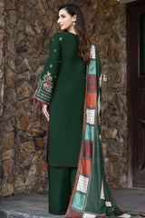 SAPPHIRE-3PC KHADDAR EMBROIDERED SHIRT WITH COURTRAI PRINTED SHAWL AND TROUSER-ADR-4419