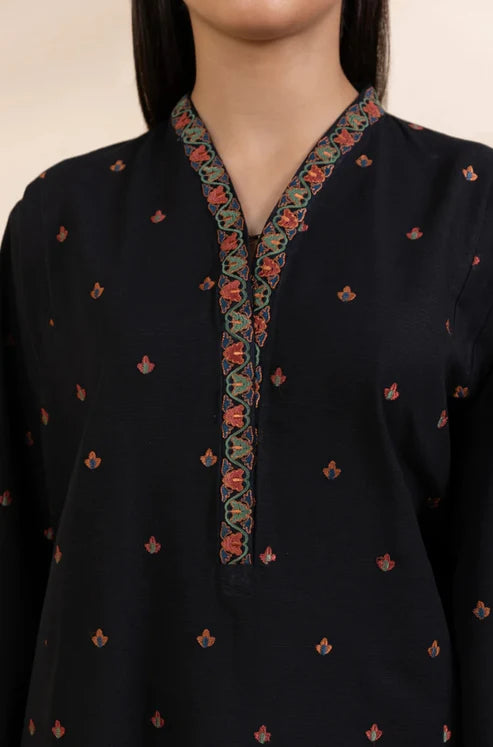 SAPPHIRE-3PC DHANAK EMBROIDERED SHIRT WITH COURTRAI PRINTED SHAWL & TROUSER-ADR-4242
