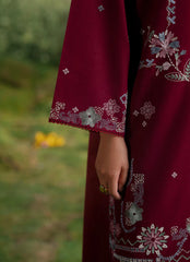 IMAGE-3PC KHADDAR EMBROIDERED SHIRT WITH DHANAK EMBROIDERED SHAWL AND KHADDAR TROUSER-ADR-4373
