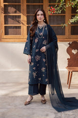 BATIK-3PC LAWN SEQUIN EMBROIDERED SHIRT WITH CHIFFON EMBROIDERED DUPATTA AND TROUSER-ADR-4863