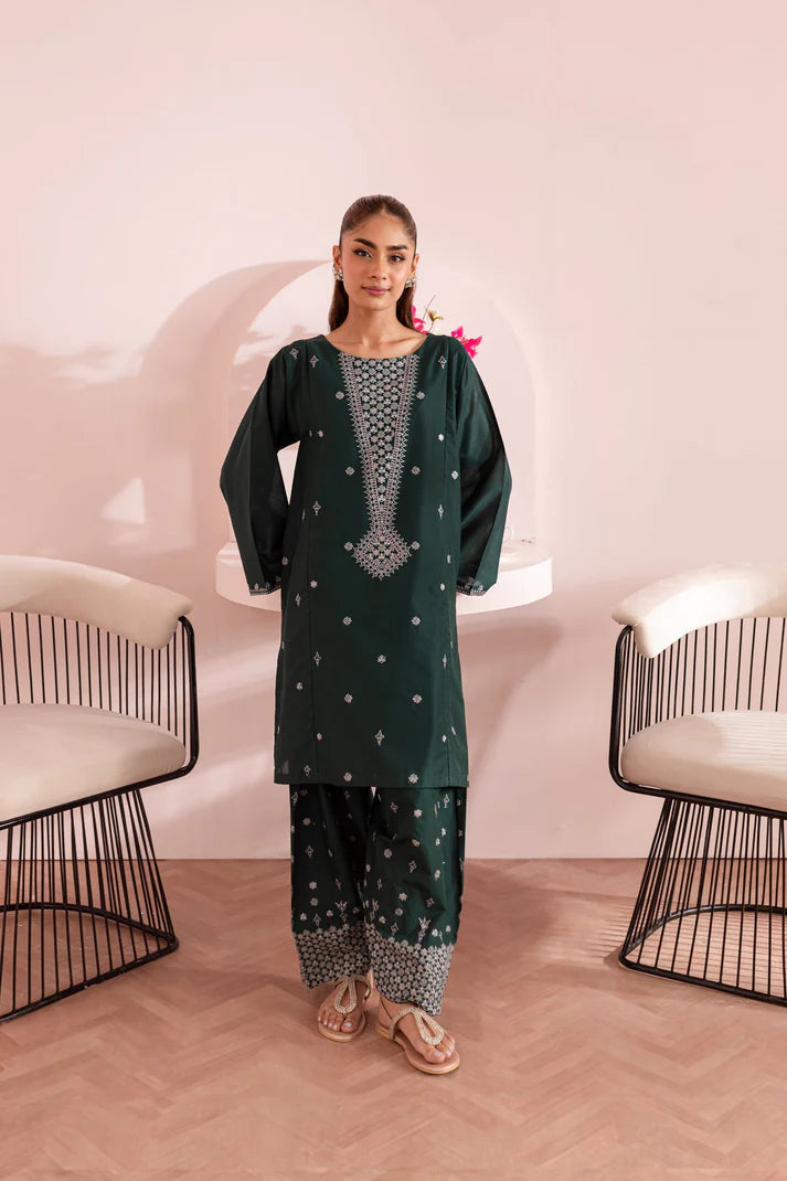 JAZMIN-2 PC DHANAK EMBROIDRED SHIRT WITH AND EMBROIDRED TROUSER-ADR-3321