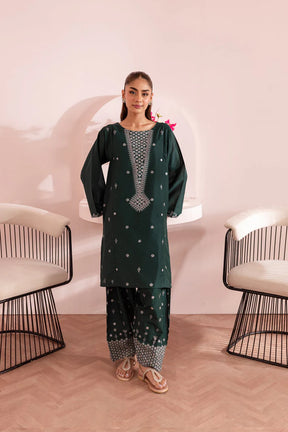 JAZMIN-2 PC DHANAK EMBROIDRED SHIRT WITH AND EMBROIDRED TROUSER-ADR-3314