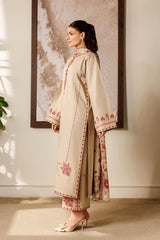BAROQUE-3PC LAWN EMBROIDERED SHIRT WITH CHIFFON PRINTED DUPATTA AND EMB TROUSER-ADR-4869