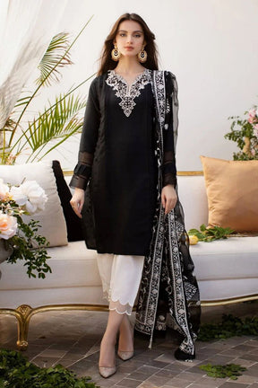 JAZMIN- 3PC LAWN HEAVY EMBROIDERED SHIRT WITH ORGANZA EMBROIDERY DUPATTA-ADR-2397