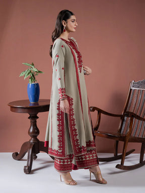 Asim Jofa-Lawn 3pc Embroidered Shirt With Lawn Embroidered Dupatta & Embroidered Trouser-ADR-3563