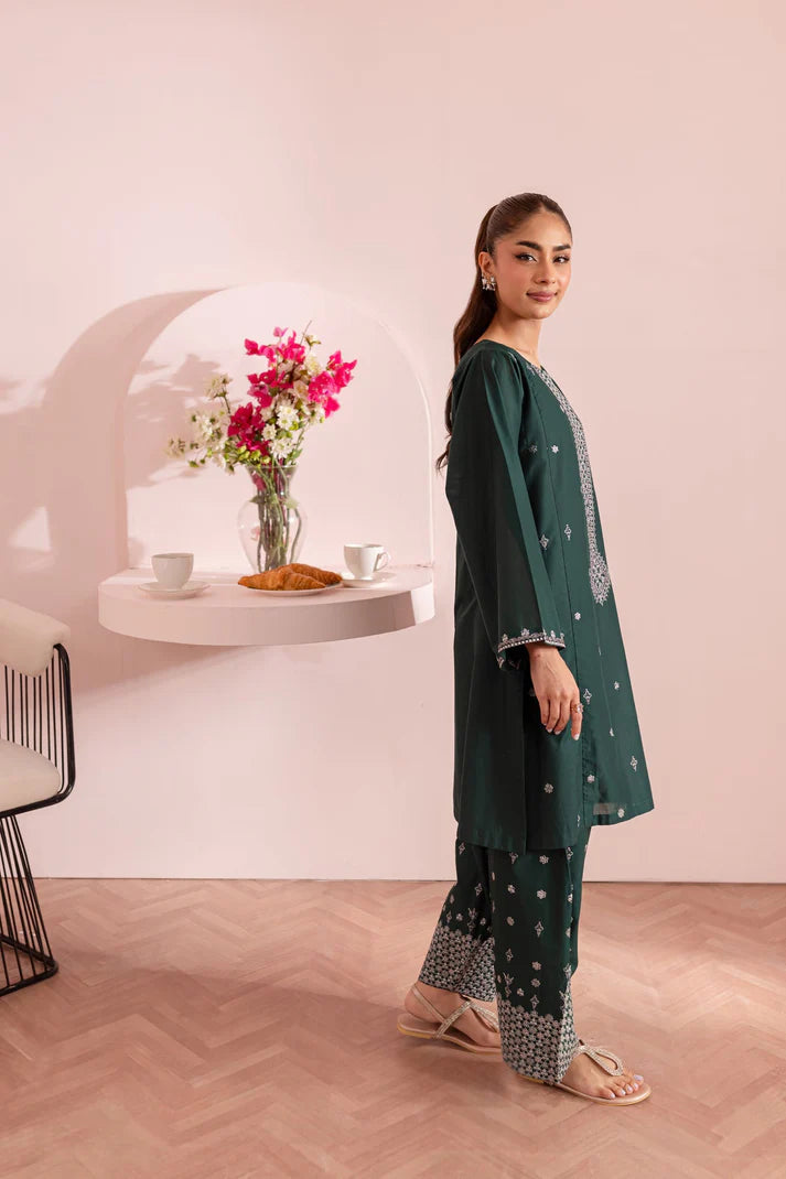 JAZMIN-2 PC DHANAK EMBROIDRED SHIRT WITH AND EMBROIDRED TROUSER-ADR-3314