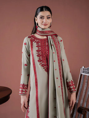 Asim Jofa-Lawn 3pc Embroidered Shirt With Lawn Embroidered Dupatta & Embroidered Trouser-ADR-3563