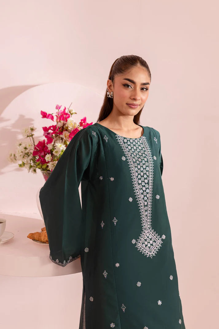 JAZMIN-2 PC DHANAK EMBROIDRED SHIRT WITH AND EMBROIDRED TROUSER-ADR-3314