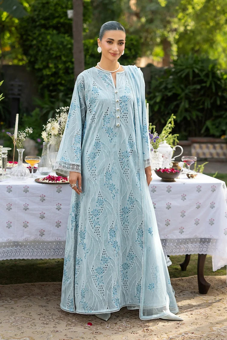 BAREEZE-3PC DHANAK EMBROIDERED SHIRT WITH CHIFFON EMBROIDERED DUPATTA AND TROUSER-ADR-5177