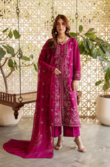 BATIK-3PIECE LAWN SEQUIN EMBROIDERED SHIRT WITH CHIFFON EMBROIDERED DUPATTA AND TROUSER-ADR-4867