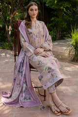 BAROQUE-3PC KHADDAR PRINTED SHIRT WITH KHADDAR PRINTED DUPATTA AND PRINT TROUSER-ADR-2644