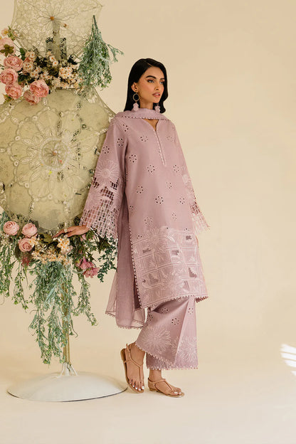 IZNIK-3PC LAWN EMBROIDERED SHIRT WITH KHAADI NET DUPATTA & TROUSER-ADR-3779