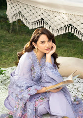 ELAF-3PC DHANAK EMBROIDERED SHIRT WITH DHANAK EMBROIDERED SHAWL AND TROUSER-ADR-5218