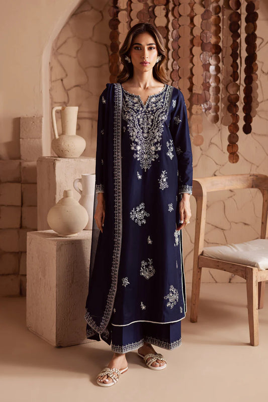 BATIK-3PC DHANAK EMBROIDERED SHIRT WITH CHIFFON EMBROIDERED DUPATTA AND EMB TROUSER ADR-4180
