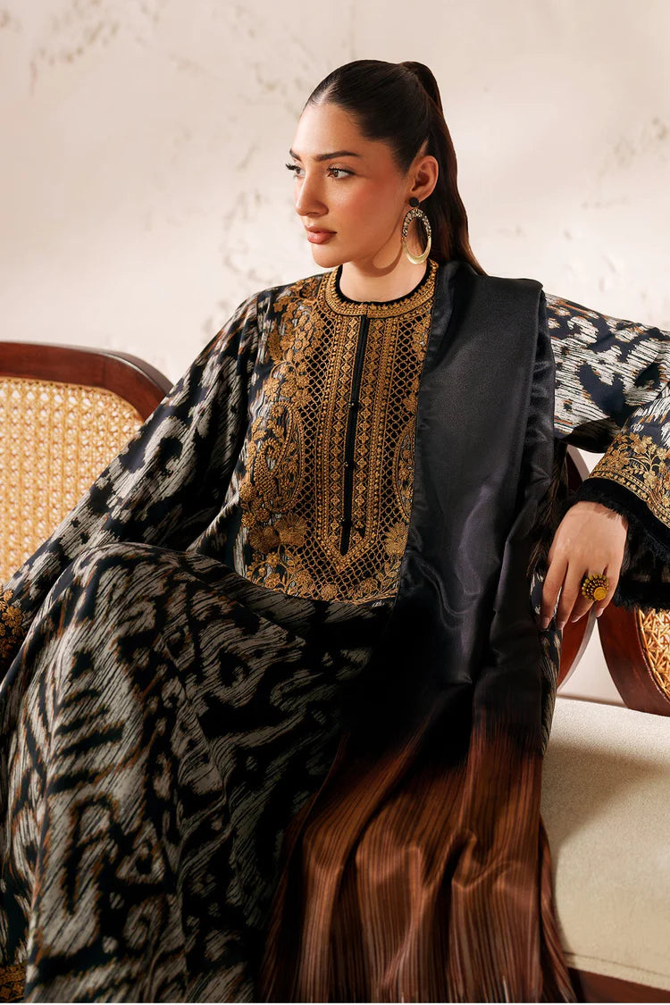 BAROQUE-3PC VISCOSE PRINTED EMB SHIRT WITH VISCOSE PRINTED DUPATTA AND TROUSER-ADR-2639