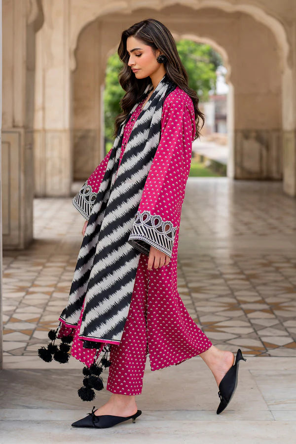 CHARIZMA- 3PC KARANDI PRINTED SHIRT WITH KARANDI PRINTED DUAPTTA AND TROUSER -ADR-1049