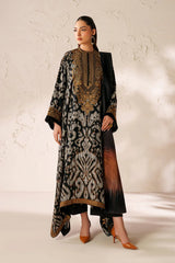 BAROQUE-3PC VISCOSE PRINTED EMB SHIRT WITH VISCOSE PRINTED DUPATTA AND TROUSER-ADR-2639