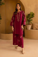 BATIK-2PIECE DHANAK EMBROIDERED SHIRT WITH DHANAK EMB TROUSER-ADR-15016