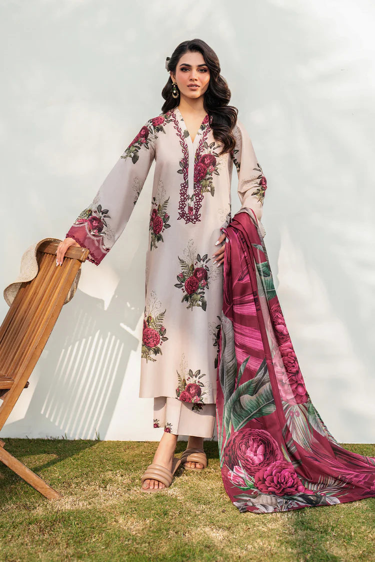 IZNIK-3PC KARANDI PRINTED SHIRT WITH KARANDI PRINTED DUPATTA AND TROUSER-ADR-2572