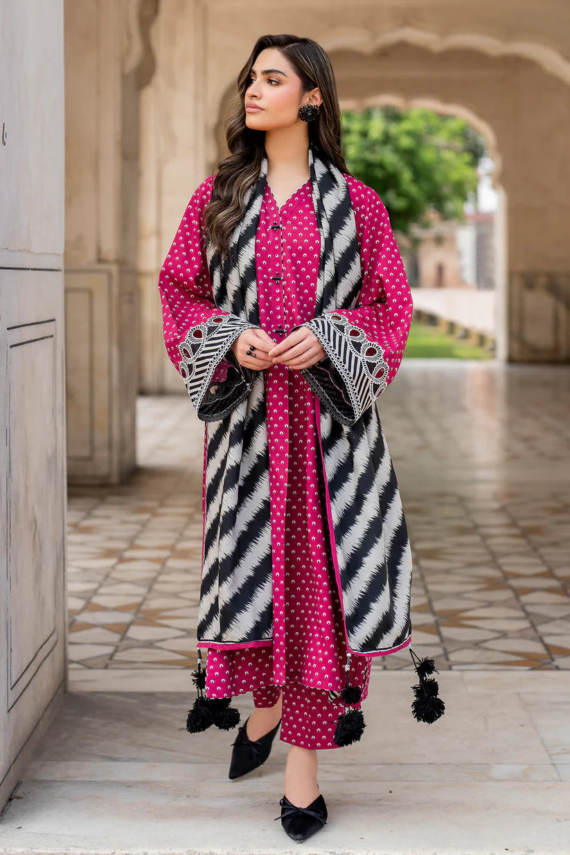 CHARIZMA- 3PC KARANDI PRINTED SHIRT WITH KARANDI PRINTED DUAPTTA AND TROUSER -ADR-1049