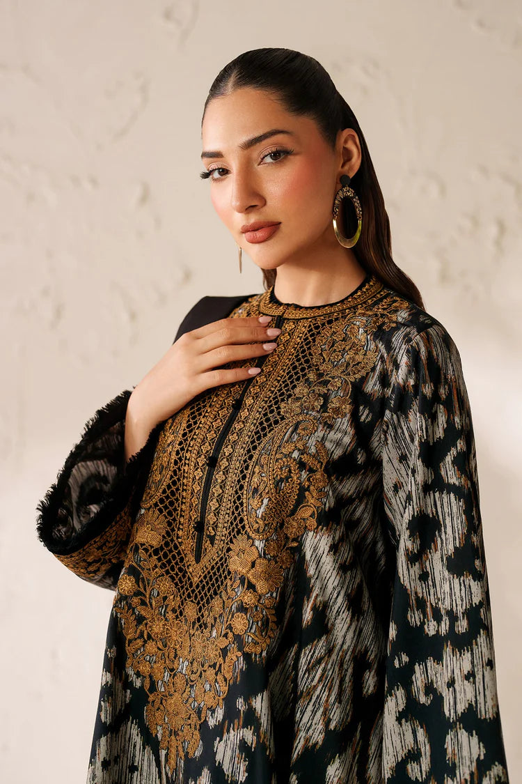 BAROQUE-3PC VISCOSE PRINTED EMB SHIRT WITH VISCOSE PRINTED DUPATTA AND TROUSER-ADR-2639