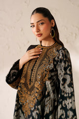 BAROQUE-3PC VISCOSE PRINTED EMB SHIRT WITH VISCOSE PRINTED DUPATTA AND TROUSER-ADR-2639
