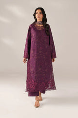 IZNIK-3PC LAWN CHIKANKARI EMB PRINTED SHIRT WITH SILK PRINTED DUPATTA AND PRINTED TROUSER-ADR-020