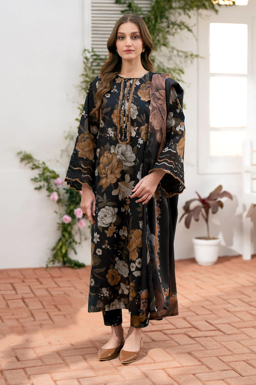 BAROQUE-3PC LAWN PRINTED SHIRT WITH CHIFFON PRINT DUPATTA AND PRINT TROUSER-ADR-2530
