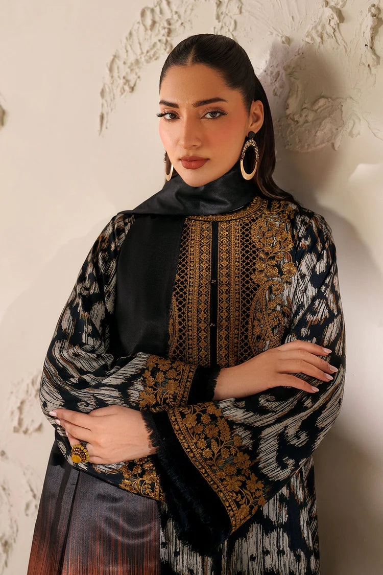BAROQUE-3PC VISCOSE PRINTED EMB SHIRT WITH VISCOSE PRINTED DUPATTA AND TROUSER-ADR-2639