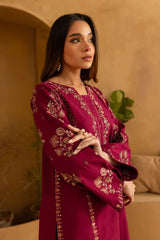 BATIK-2PIECE DHANAK EMBROIDERED SHIRT WITH DHANAK EMB TROUSER-ADR-15016
