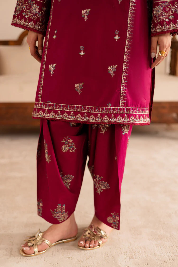 BATIK -2PC DHANAK EMBROIDERED SHIRT AND EMBROIDERED TROUSER-ADR-110