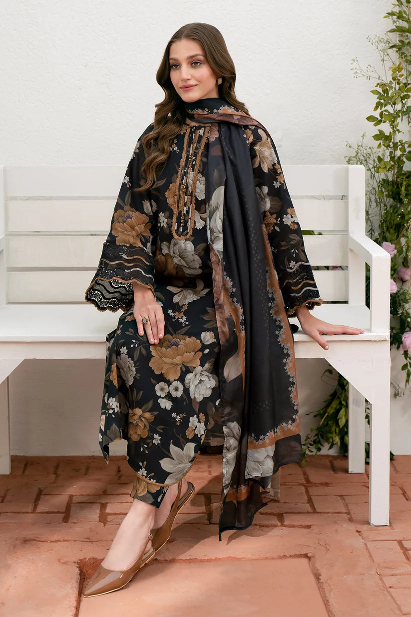 BAROQUE-3PC LAWN PRINTED SHIRT WITH CHIFFON PRINT DUPATTA AND PRINT TROUSER-ADR-2530