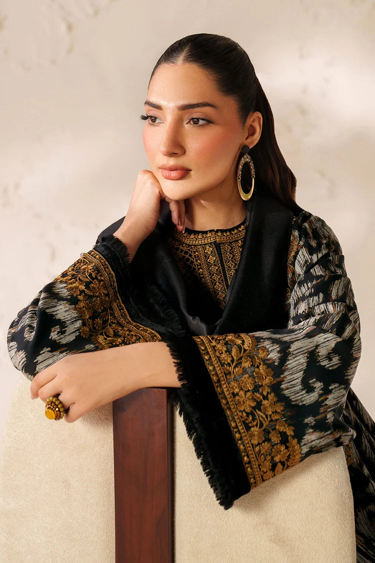 BAROQUE-3PC VISCOSE PRINTED EMB SHIRT WITH VISCOSE PRINTED DUPATTA AND TROUSER-ADR-2639