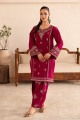 BATIK -2PC DHANAK EMBROIDERED SHIRT AND EMBROIDERED TROUSER-ADR-110