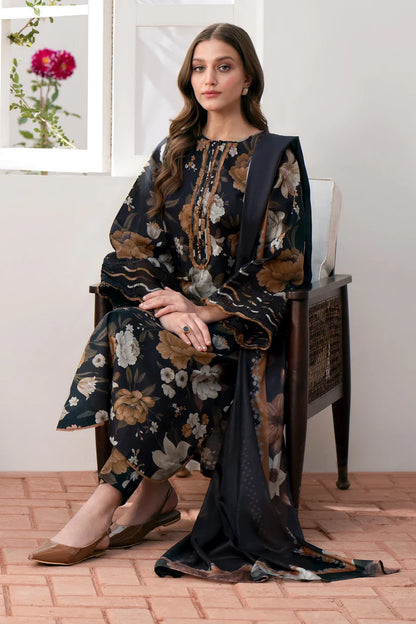 BAROQUE-3PC LAWN PRINTED SHIRT WITH CHIFFON PRINT DUPATTA AND PRINT TROUSER-ADR-2530