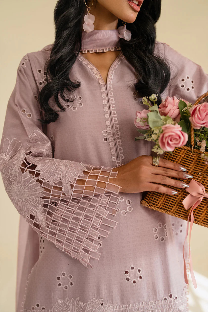IZNIK-3PC LAWN EMBROIDERED SHIRT WITH KHAADI NET DUPATTA & TROUSER-ADR-3779