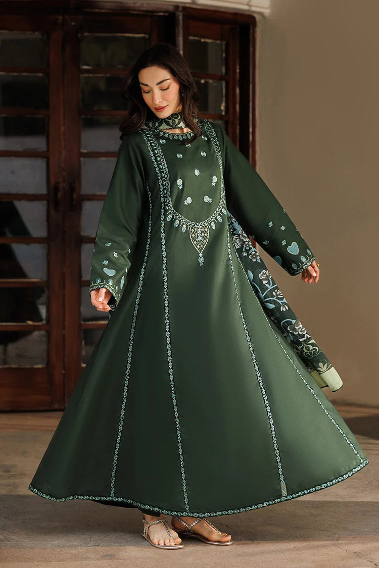 ETHNC-3PC LAWN EMBROIDERED SHIRT WITH SILK PRINTED DUPATTA AND TROUSER-ADR-4870
