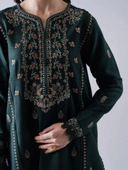 ASIM JOFA-3PC DHANAK EMBROIDERED SHIRT WITH DHANAK EMB SHAWL AND TROUSER-ADR-4165
