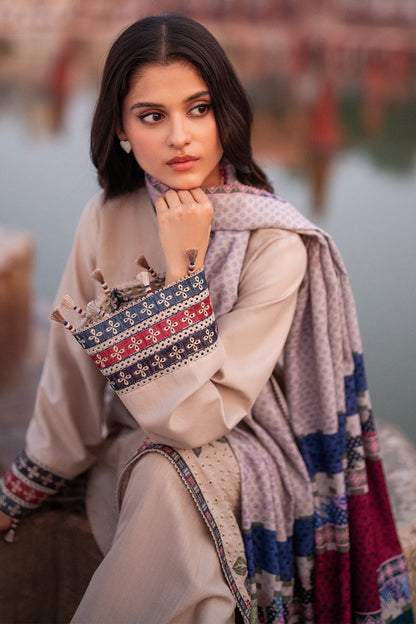 JAZMIN-3PC LAWN EMBROIDERED SHIRT WITH MONARK PRINTED DUPATTA AND TROUSER-ADR-3631